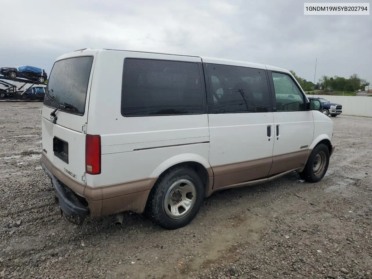 2000 Chevrolet Astro VIN: 1GNDM19W5YB202794 Lot: 55563265