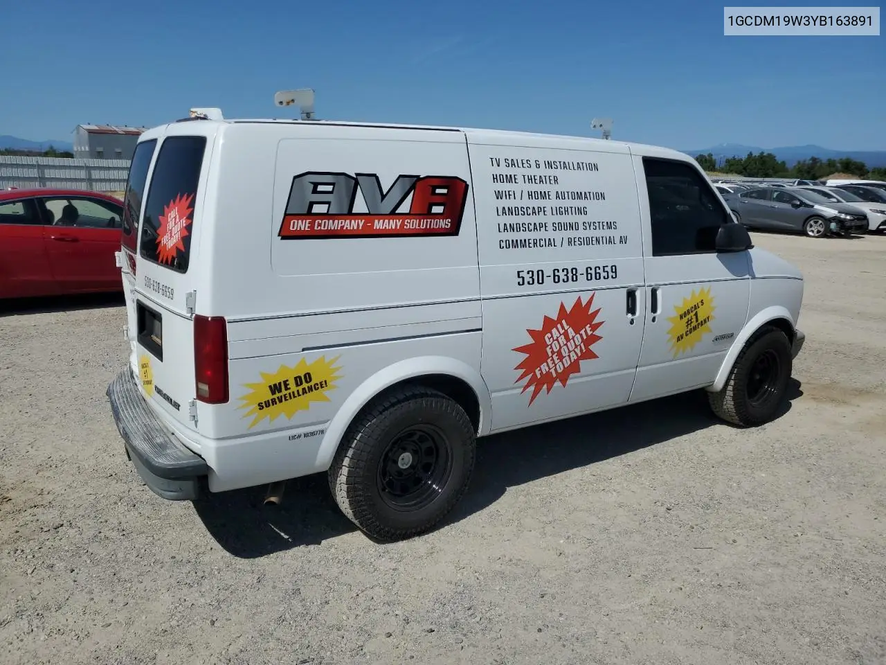 2000 Chevrolet Astro VIN: 1GCDM19W3YB163891 Lot: 59571195