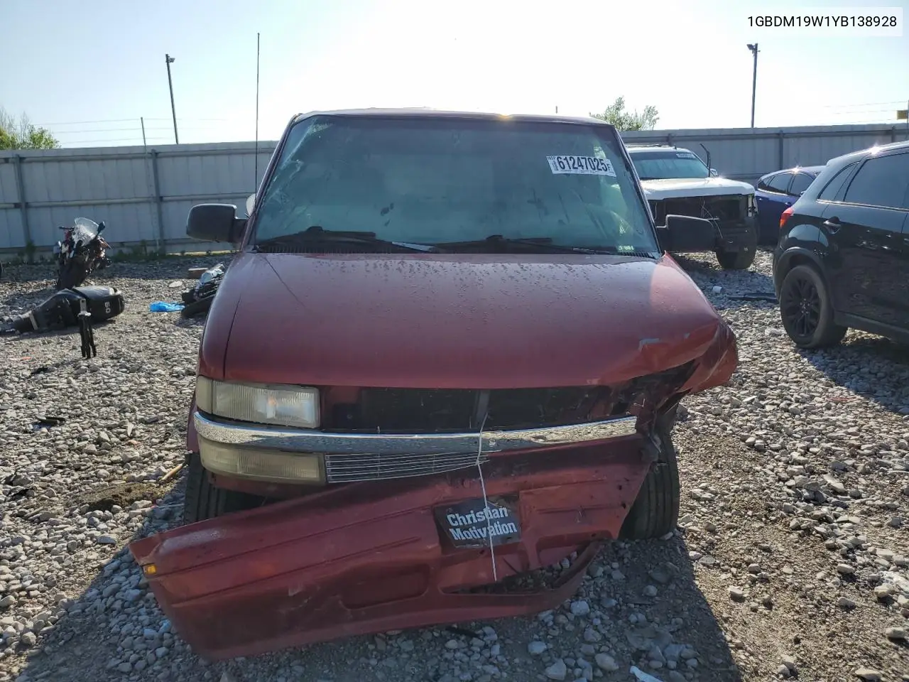 2000 Chevrolet Astro VIN: 1GBDM19W1YB138928 Lot: 61247025