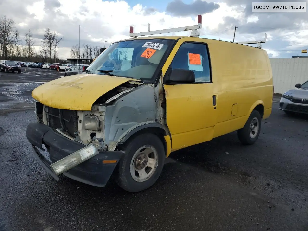 2001 Chevrolet Astro VIN: 1GCDM19W71B143035 Lot: 48876255