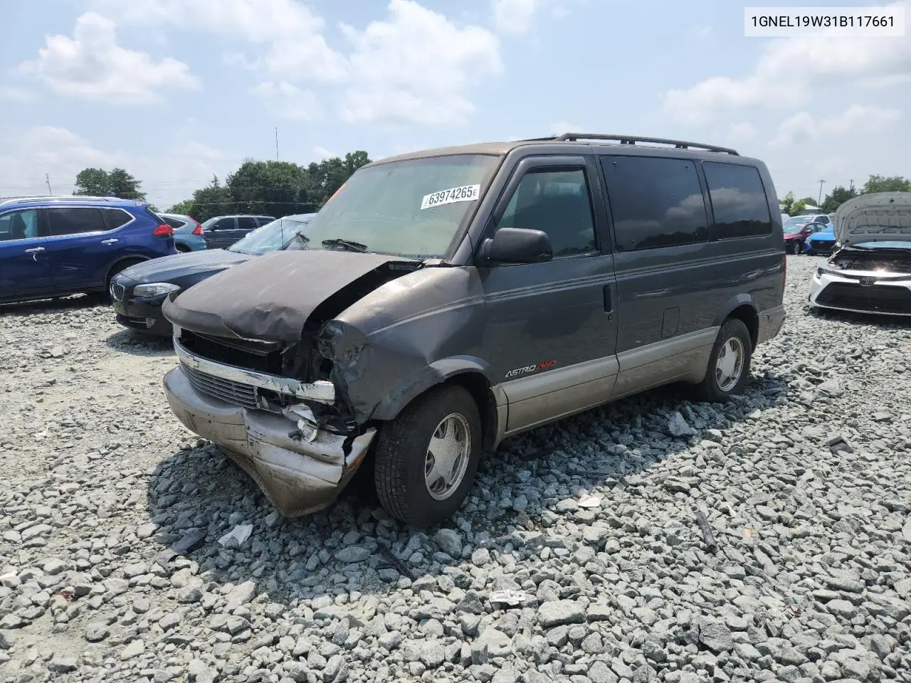 2001 Chevrolet Astro VIN: 1GNEL19W31B117661 Lot: 63974265