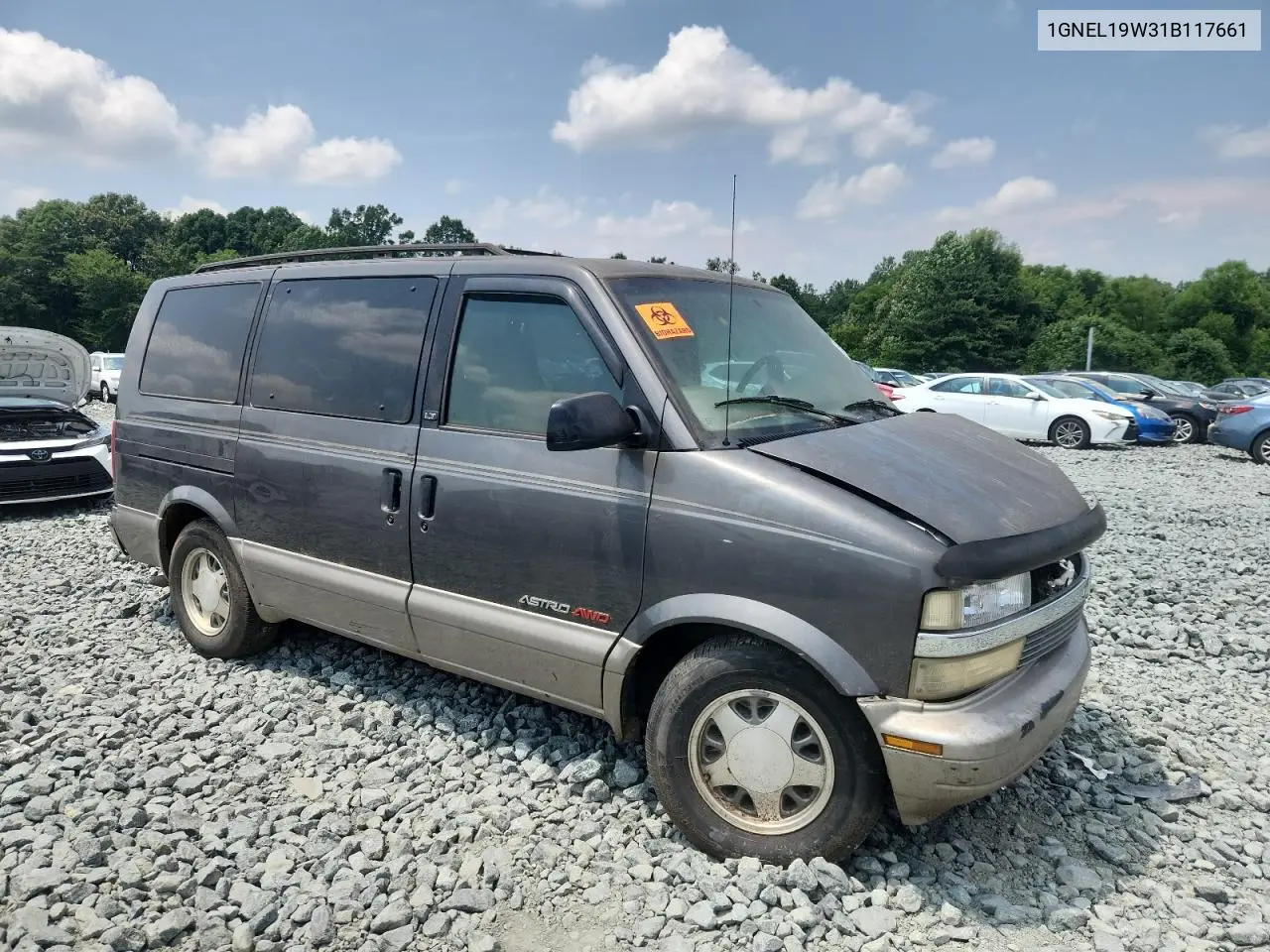 2001 Chevrolet Astro VIN: 1GNEL19W31B117661 Lot: 63974265
