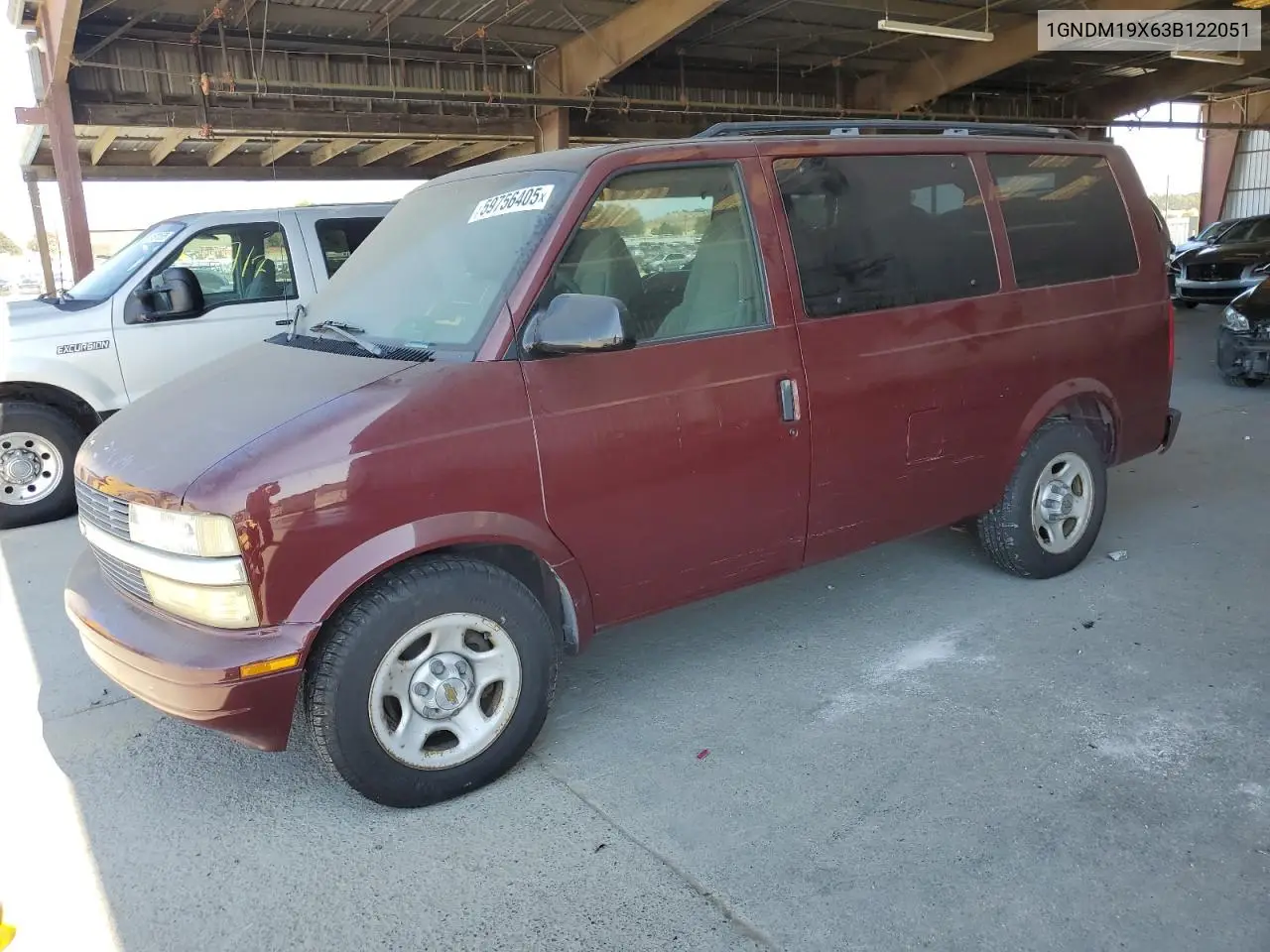 2002 Chevrolet Astro VIN: 1GNDM19X63B122051 Lot: 59756405