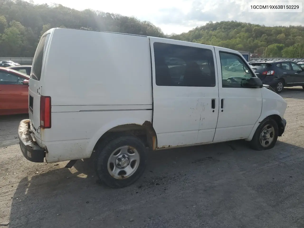 2003 Chevrolet Astro VIN: 1GCDM19X63B150229 Lot: 54479065