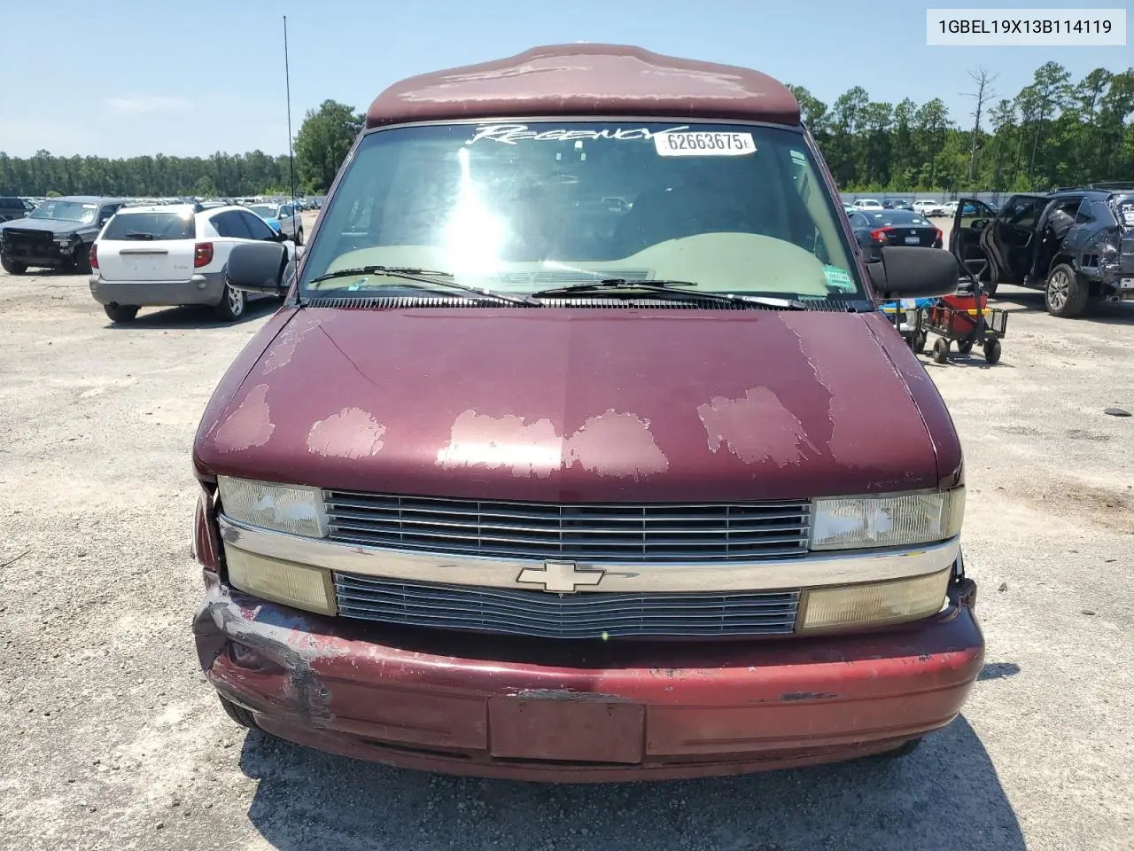 2003 Chevrolet Astro VIN: 1GBEL19X13B114119 Lot: 62663675