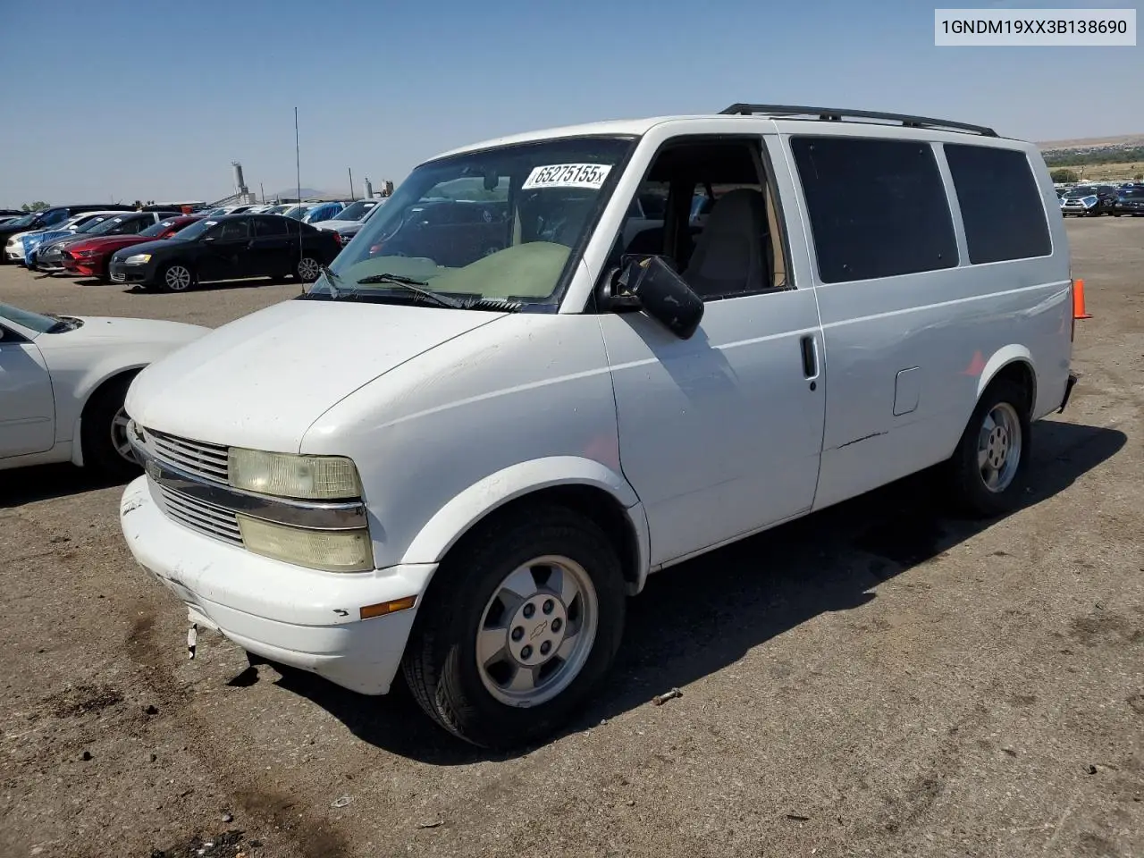 2003 Chevrolet Astro VIN: 1GNDM19XX3B138690 Lot: 65275155