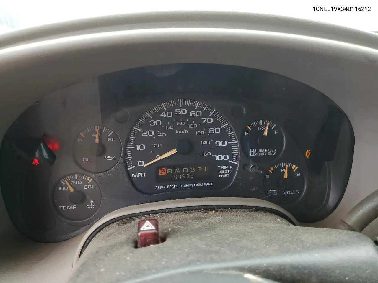 2004 Chevrolet Astro VIN: 1GNEL19X34B116212 Lot: 60349425