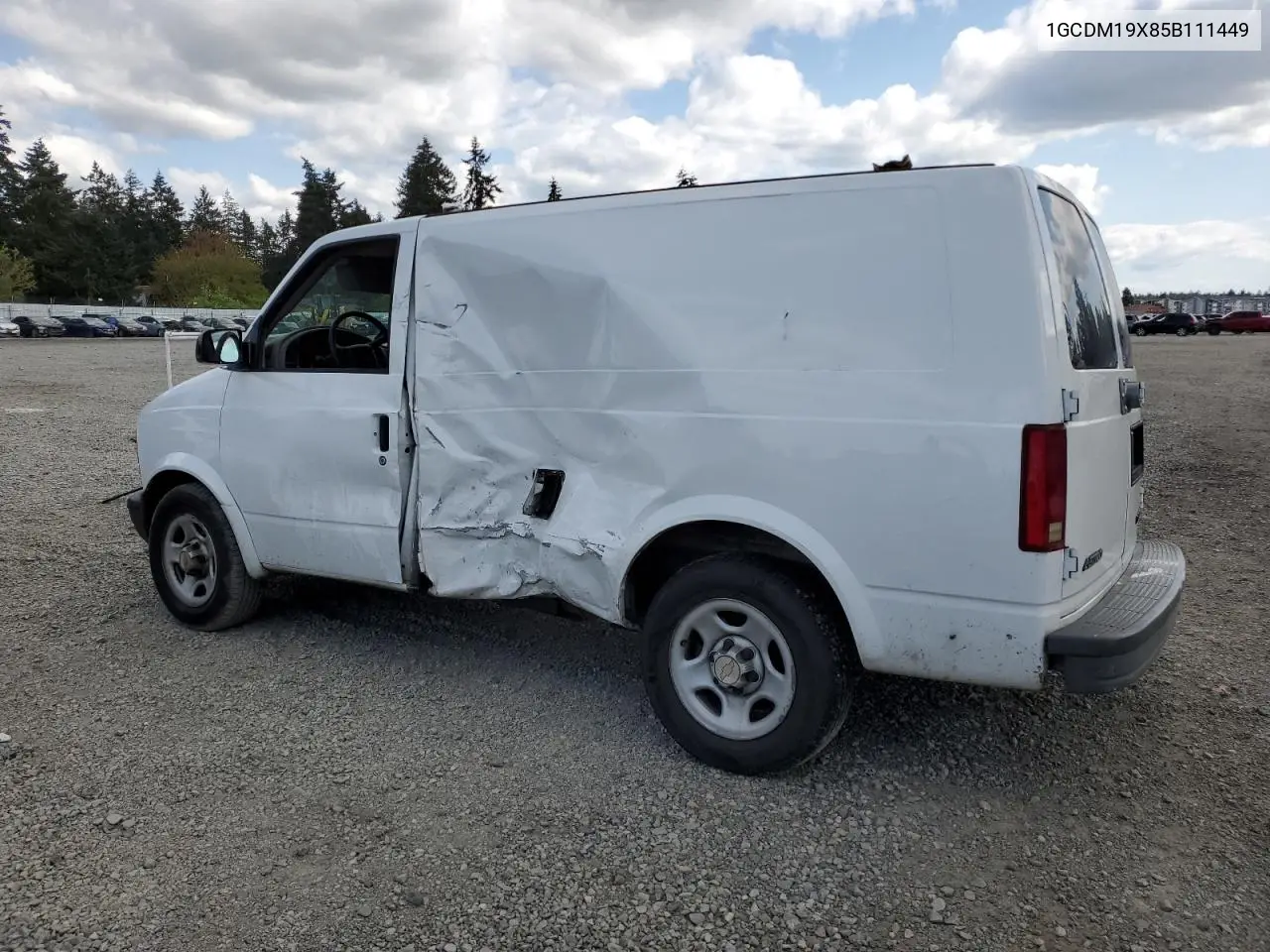 2005 Chevrolet Astro VIN: 1GCDM19X85B111449 Lot: 55691115