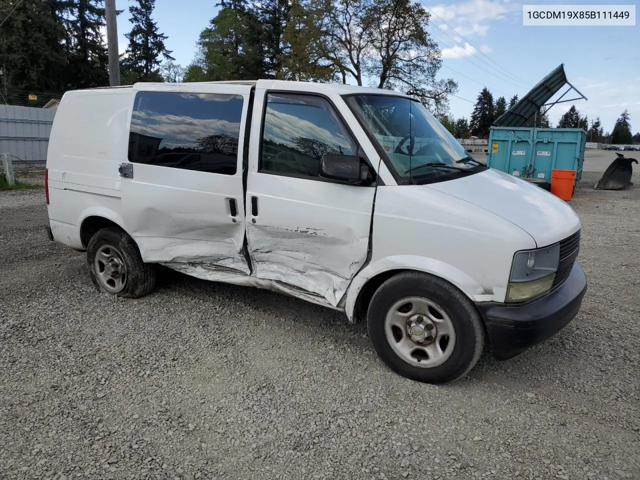 2005 Chevrolet Astro VIN: 1GCDM19X85B111449 Lot: 55691115