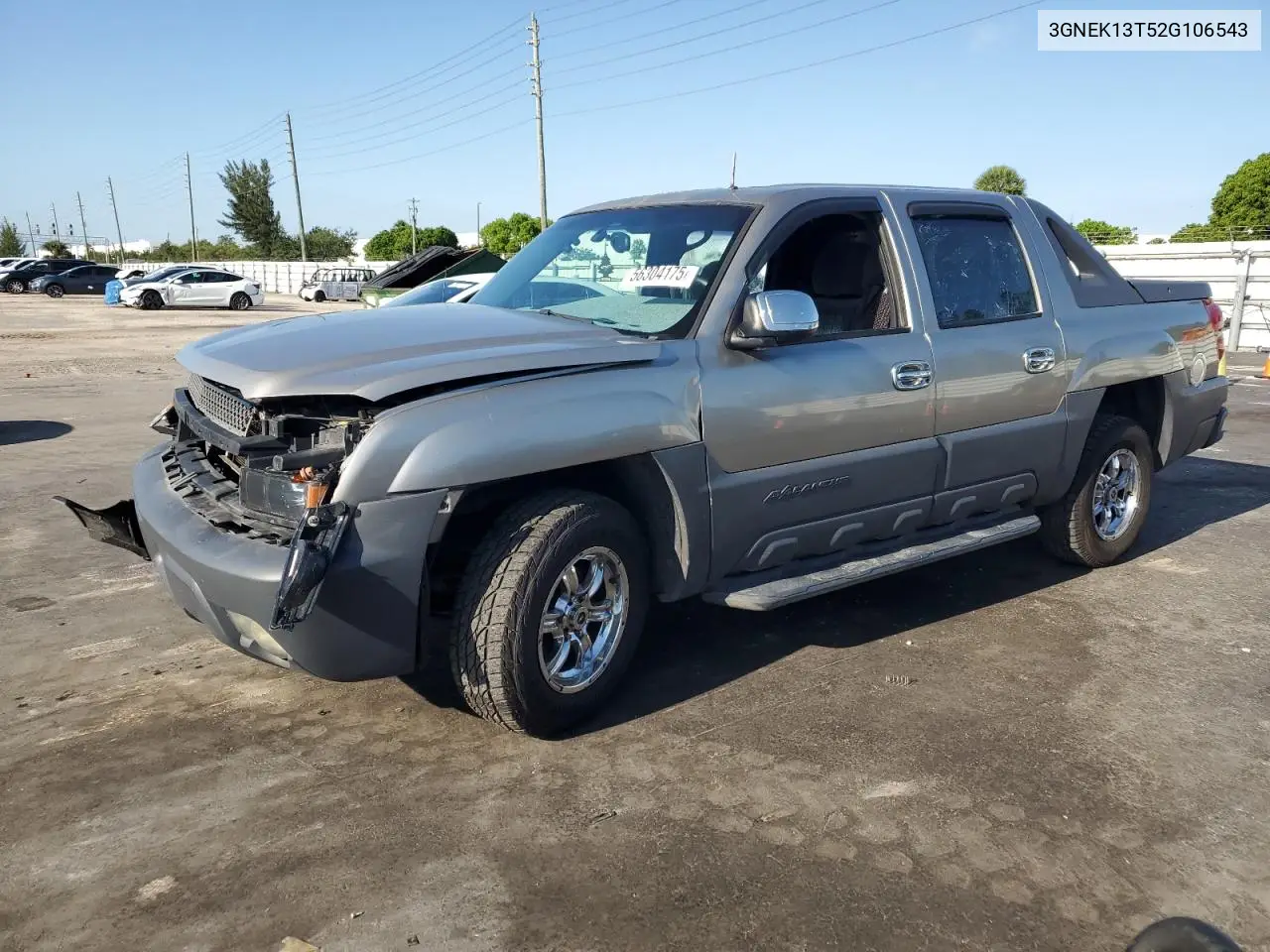 2002 Chevrolet Avalanche K1500 VIN: 3GNEK13T52G106543 Lot: 56304175