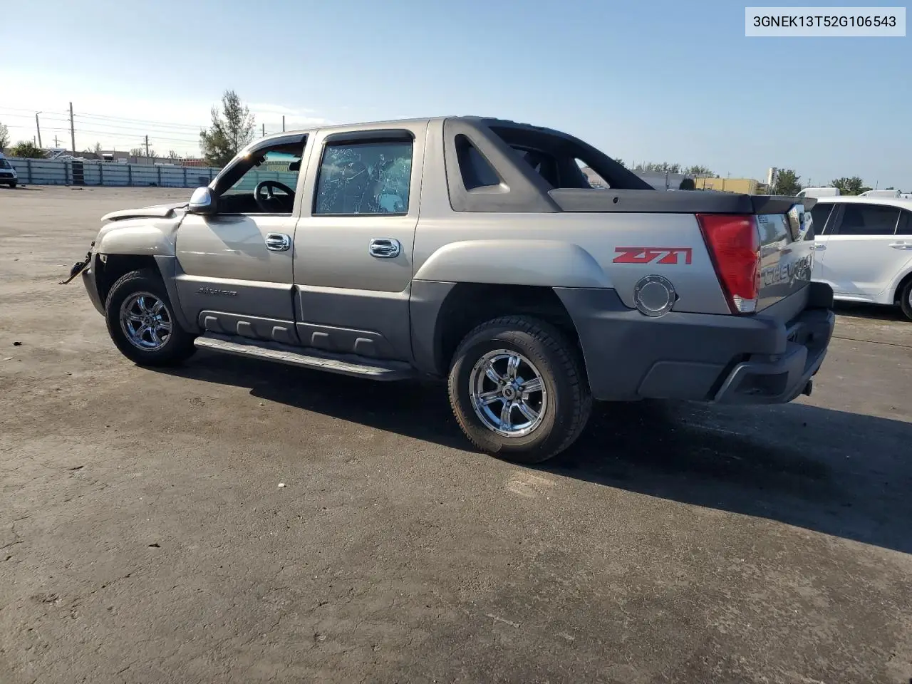 2002 Chevrolet Avalanche K1500 VIN: 3GNEK13T52G106543 Lot: 56304175