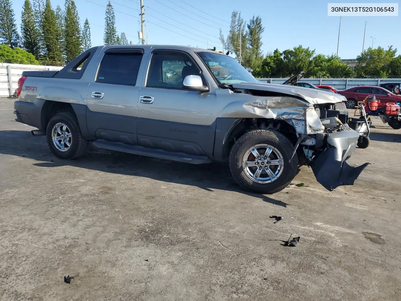 2002 Chevrolet Avalanche K1500 VIN: 3GNEK13T52G106543 Lot: 56304175