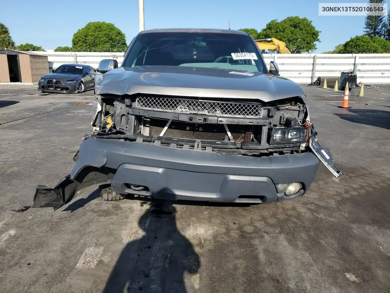 2002 Chevrolet Avalanche K1500 VIN: 3GNEK13T52G106543 Lot: 56304175