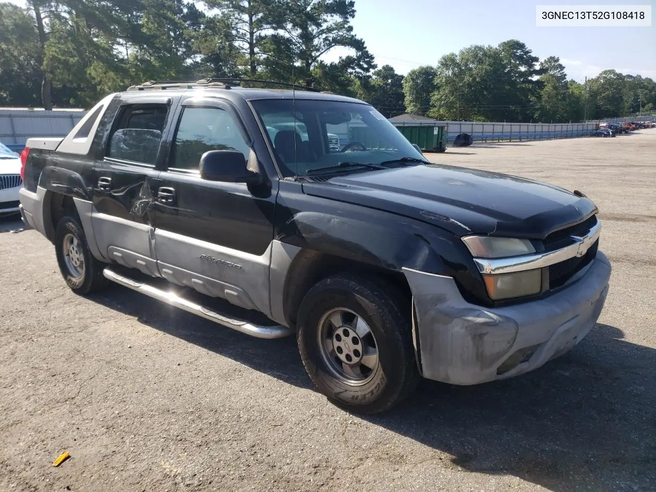 2002 Chevrolet Avalanche C1500 VIN: 3GNEC13T52G108418 Lot: 61575315