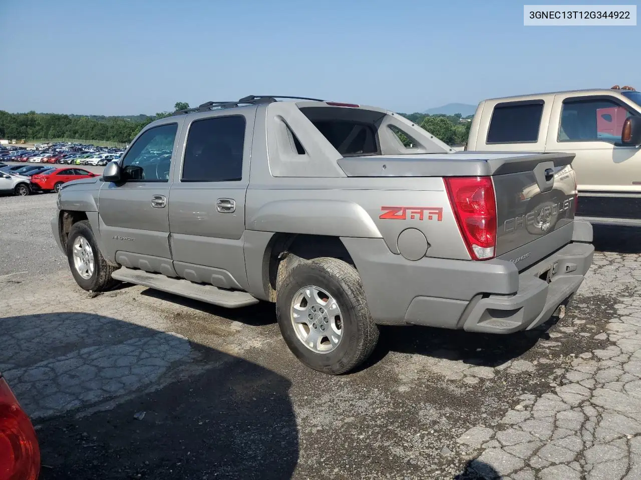 2002 Chevrolet Avalanche C1500 VIN: 3GNEC13T12G344922 Lot: 62425105