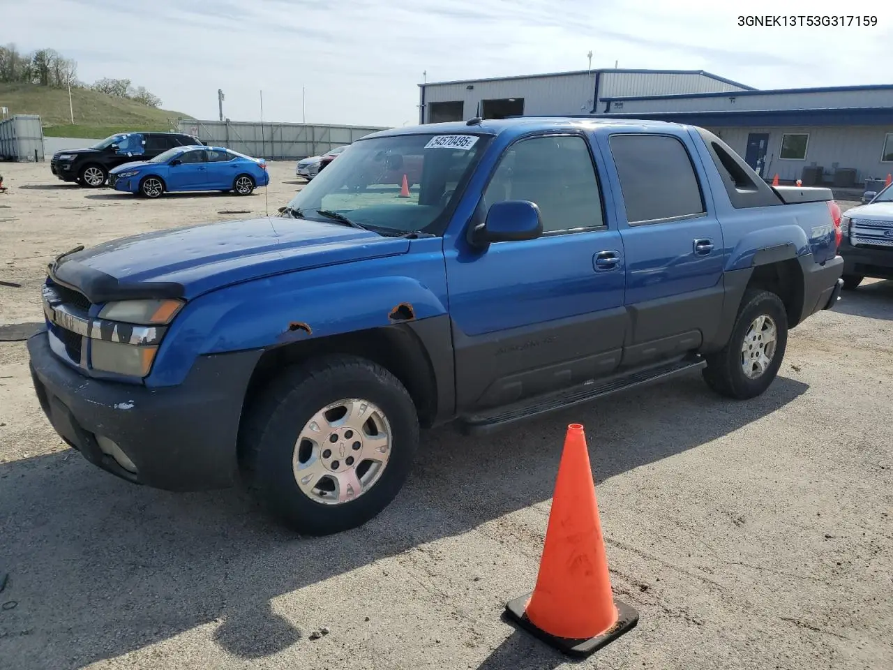 2003 Chevrolet Avalanche K1500 VIN: 3GNEK13T53G317159 Lot: 54570495