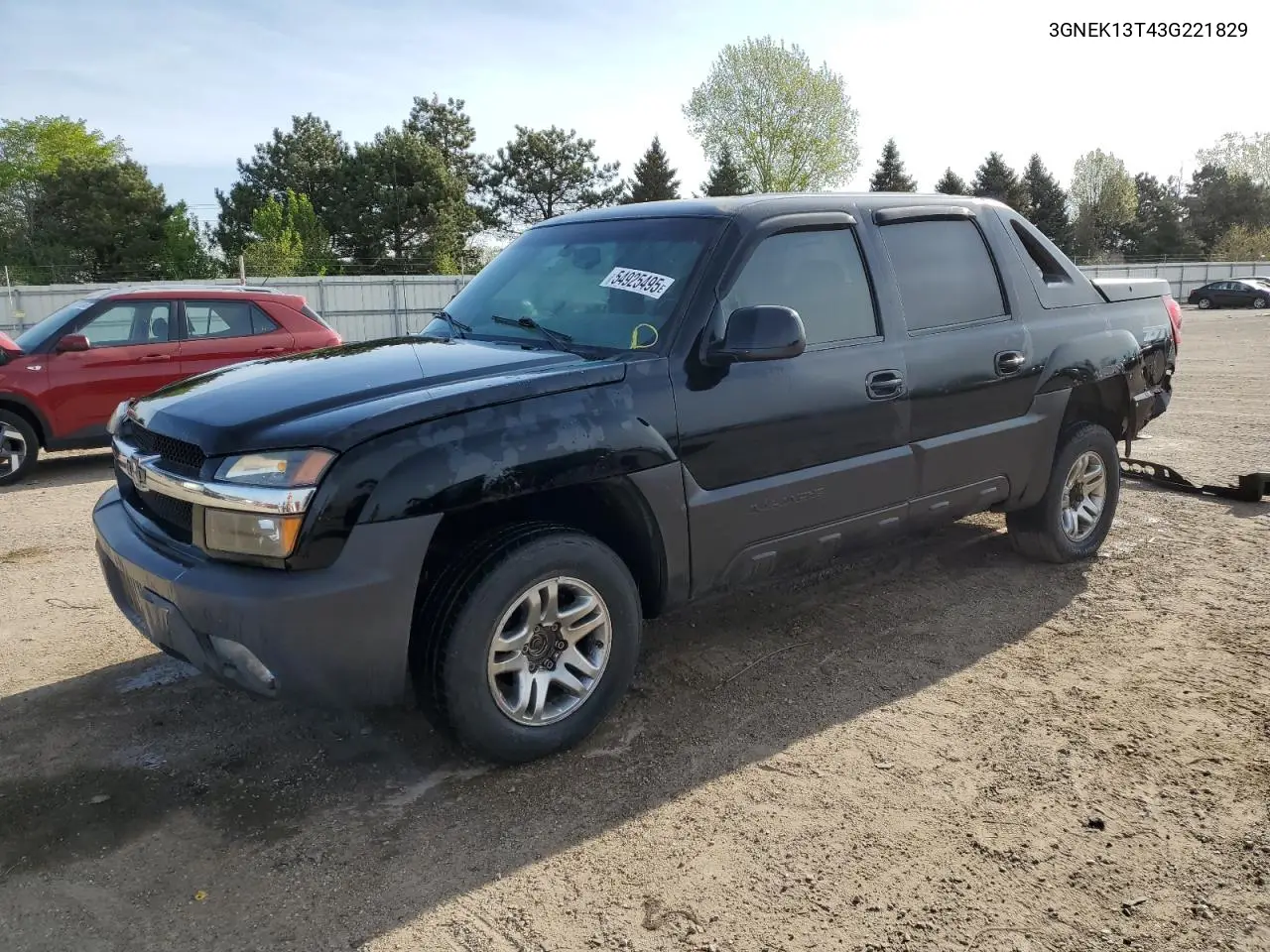 2003 Chevrolet Avalanche K1500 VIN: 3GNEK13T43G221829 Lot: 54925495