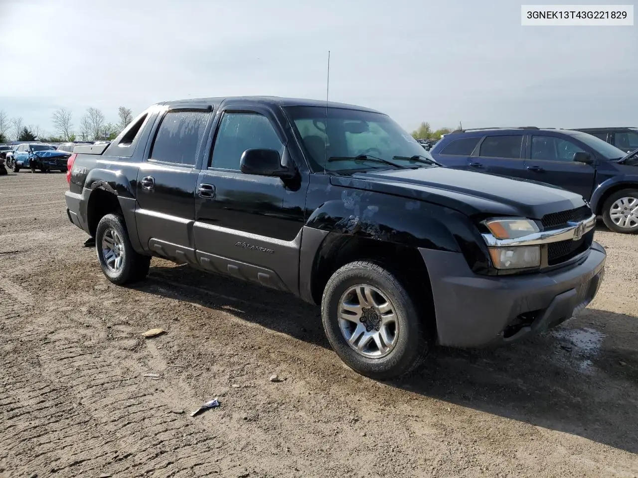 2003 Chevrolet Avalanche K1500 VIN: 3GNEK13T43G221829 Lot: 54925495