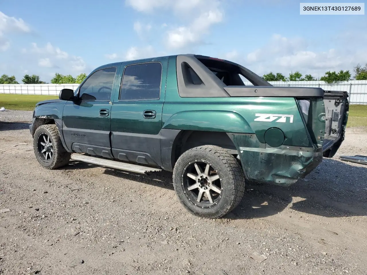 2003 Chevrolet Avalanche K1500 VIN: 3GNEK13T43G127689 Lot: 56674025