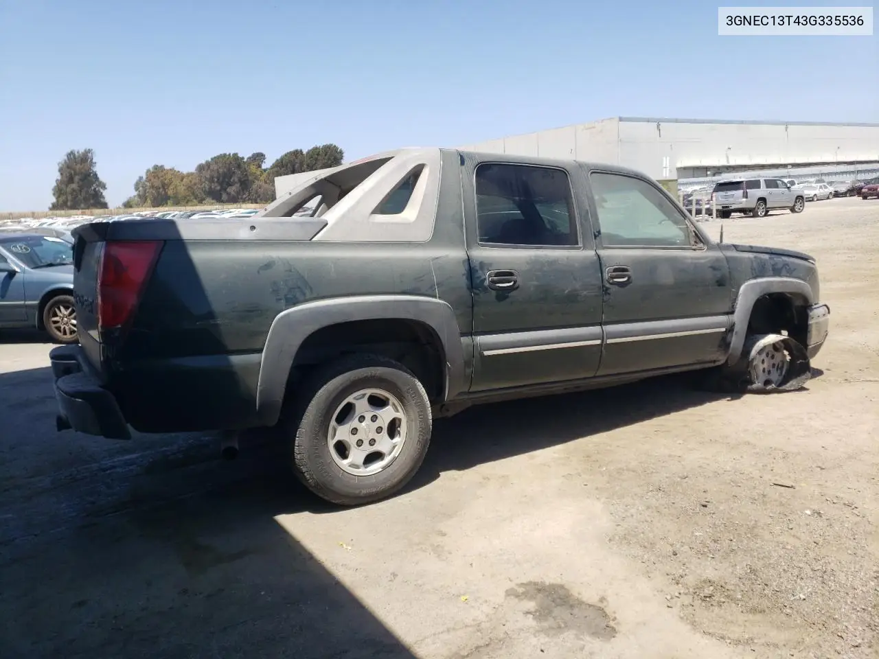 2003 Chevrolet Avalanche C1500 VIN: 3GNEC13T43G335536 Lot: 62093525
