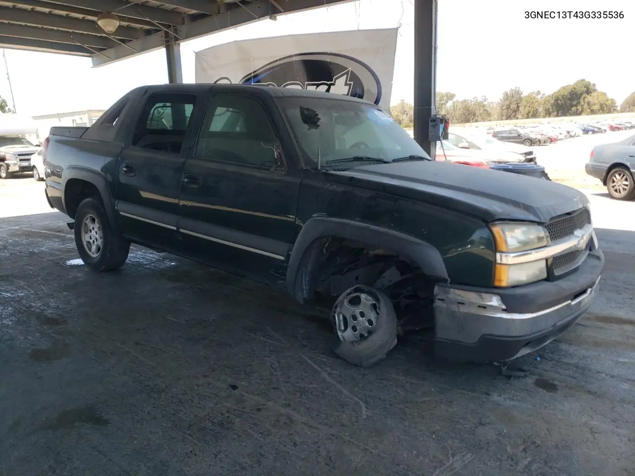 2003 Chevrolet Avalanche C1500 VIN: 3GNEC13T43G335536 Lot: 62093525