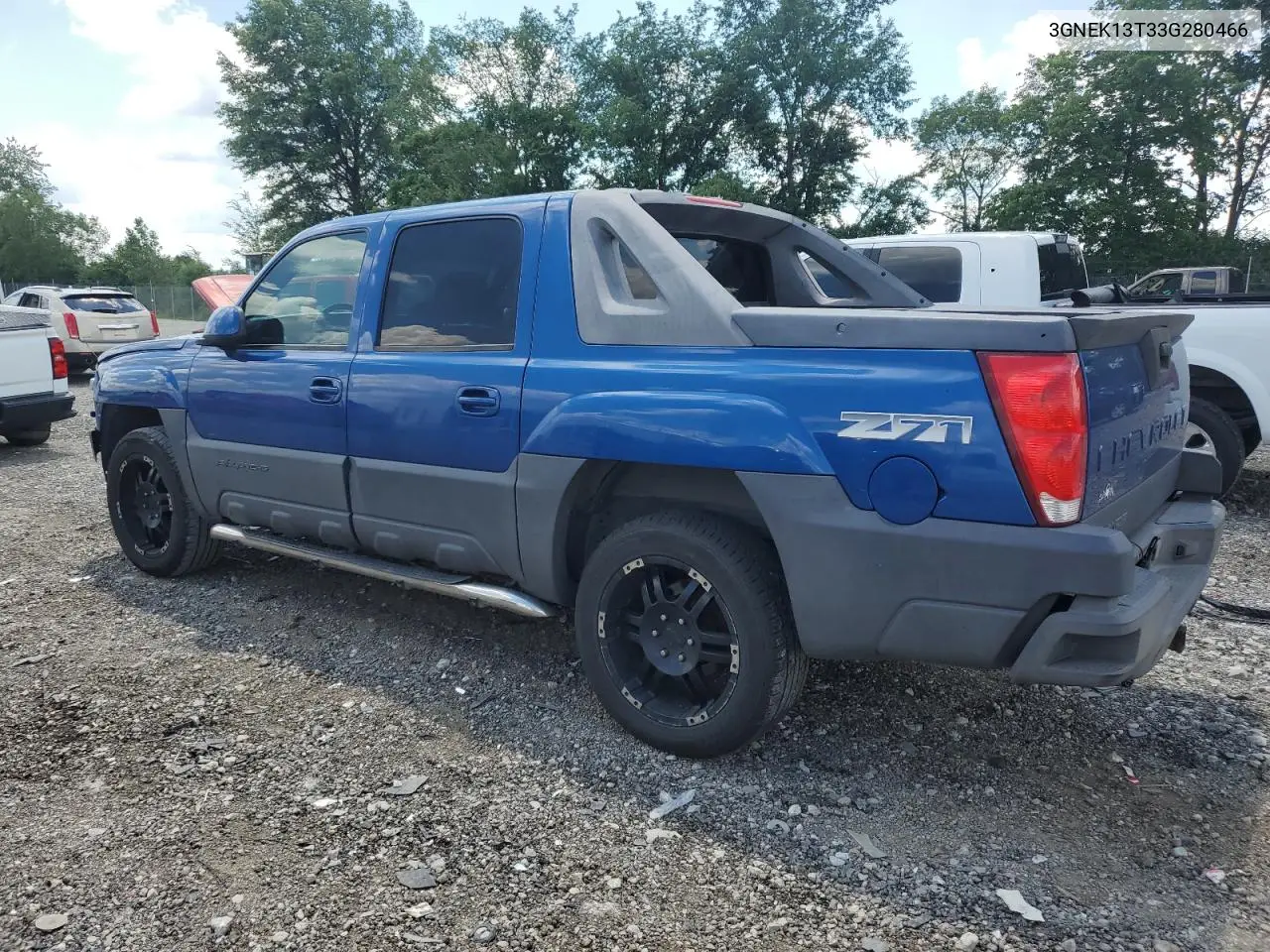 2003 Chevrolet Avalanche K1500 VIN: 3GNEK13T33G280466 Lot: 62708555
