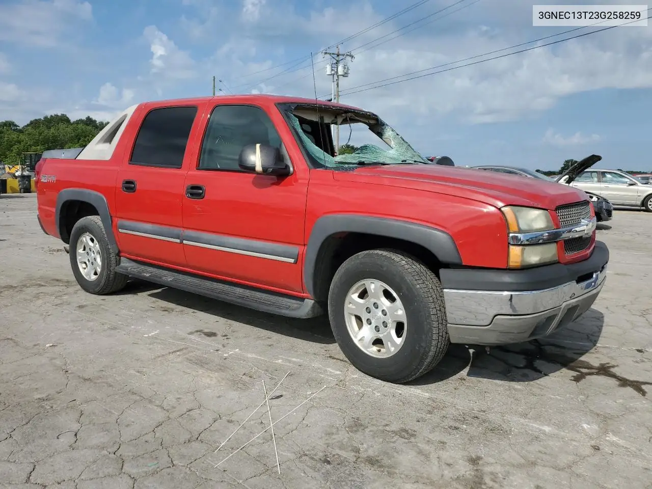2003 Chevrolet Avalanche C1500 VIN: 3GNEC13T23G258259 Lot: 65396255