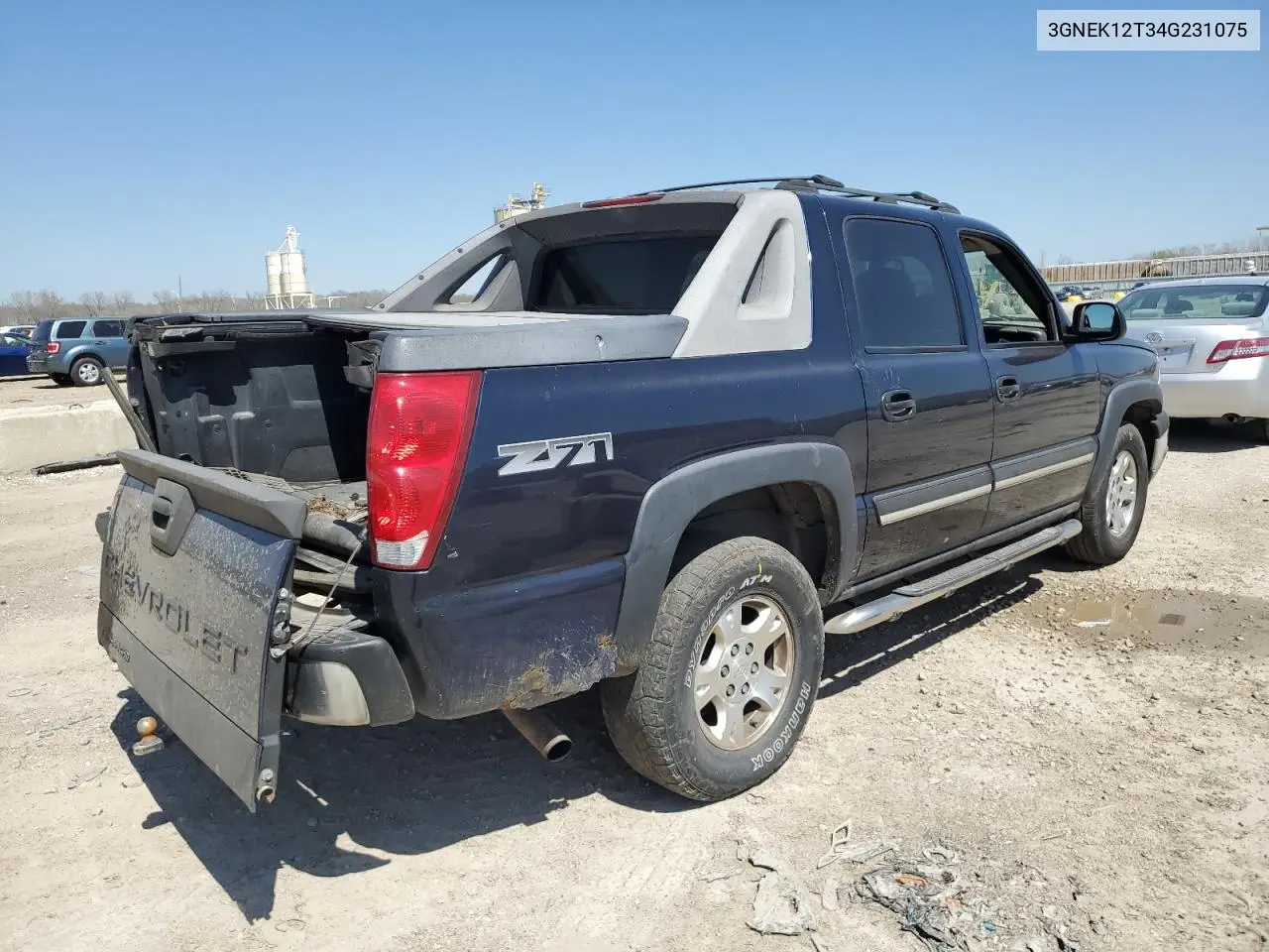 2004 Chevrolet Avalanche K1500 VIN: 3GNEK12T34G231075 Lot: 52164355