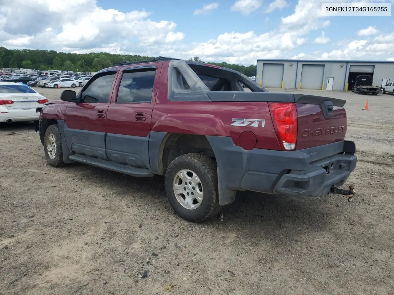 2004 Chevrolet Avalanche K1500 VIN: 3GNEK12T34G165255 Lot: 55272085