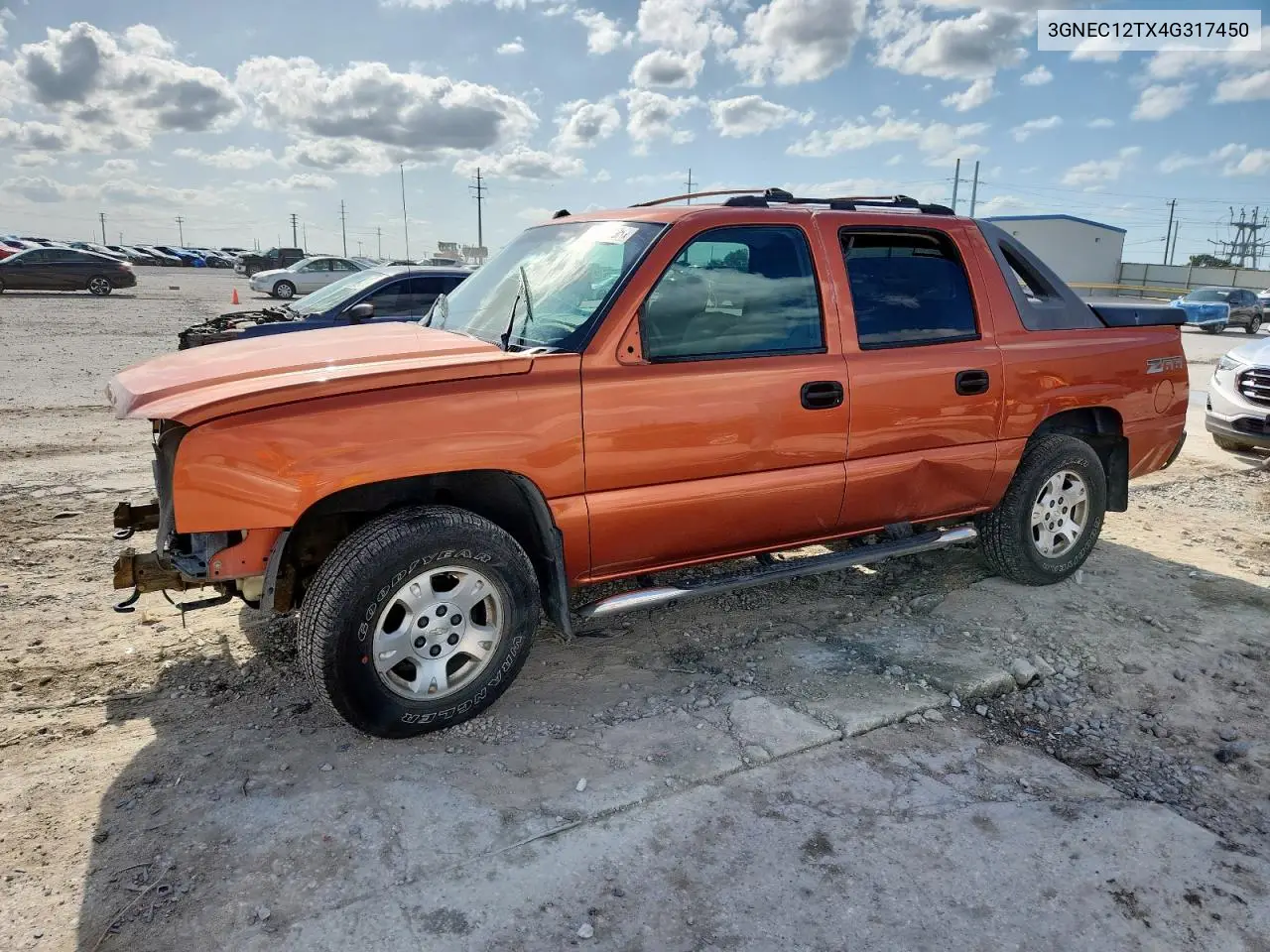 2004 Chevrolet Avalanche C1500 VIN: 3GNEC12TX4G317450 Lot: 61911295