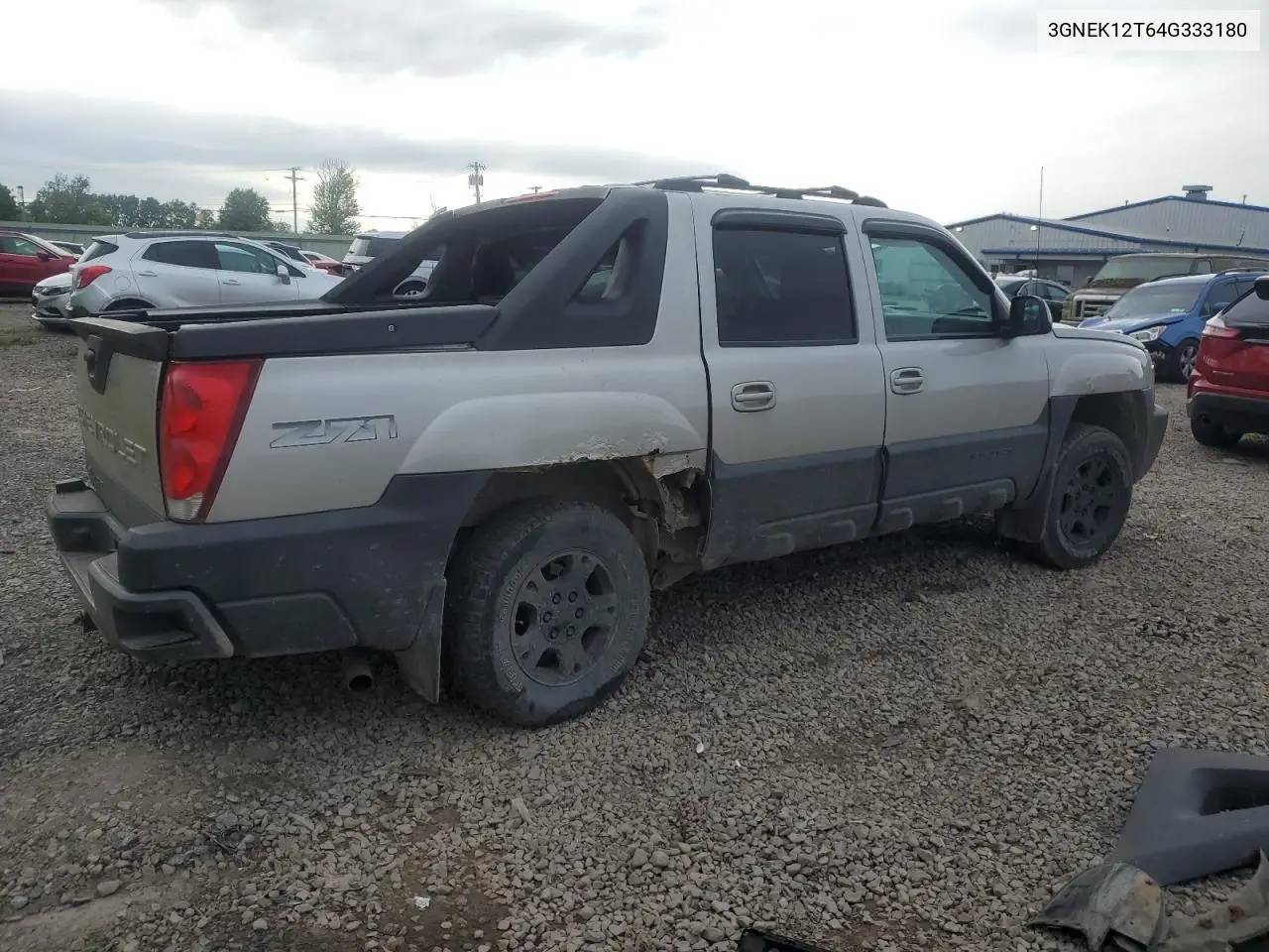 2004 Chevrolet Avalanche K1500 VIN: 3GNEK12T64G333180 Lot: 62832215