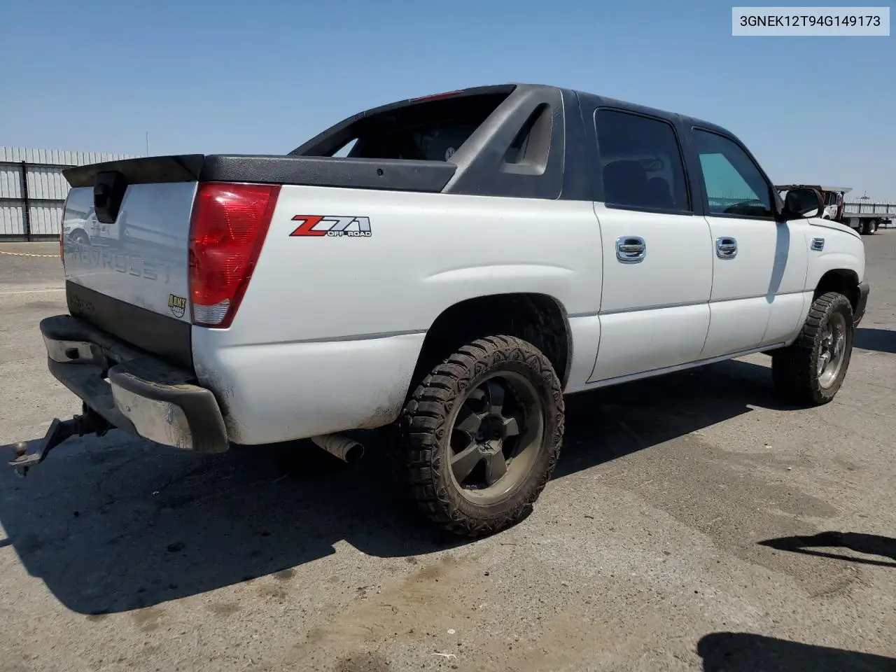 2004 Chevrolet Avalanche K1500 VIN: 3GNEK12T94G149173 Lot: 64829925