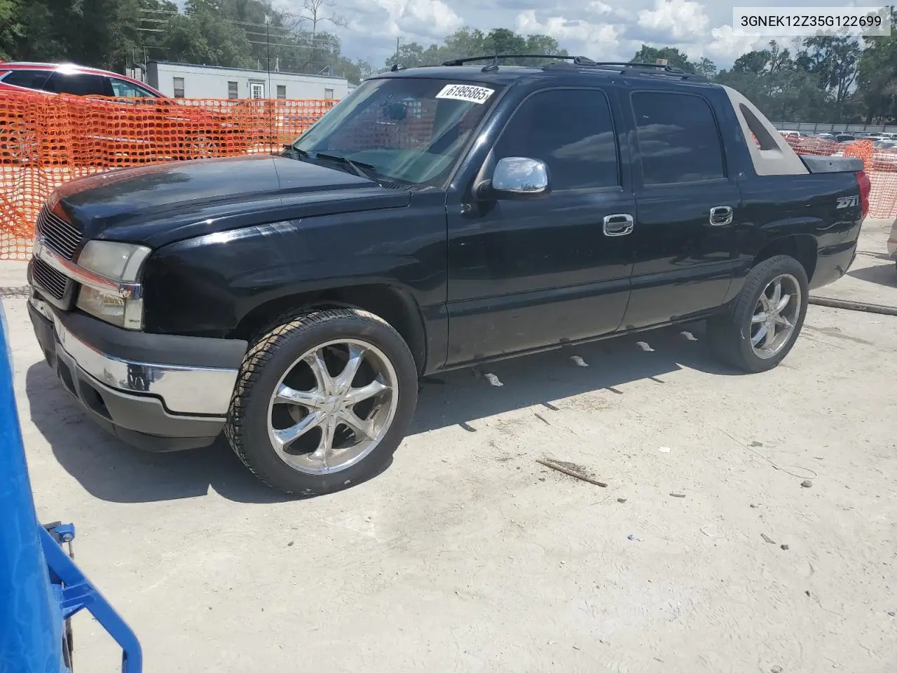 2005 Chevrolet Avalanche K1500 VIN: 3GNEK12Z35G122699 Lot: 61995865