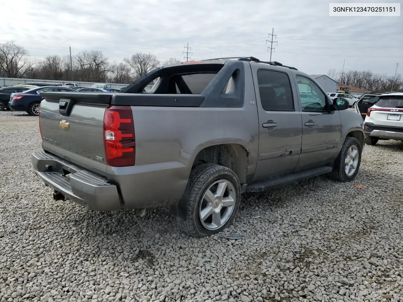2007 Chevrolet Avalanche K1500 VIN: 3GNFK12347G251151 Lot: 46107005