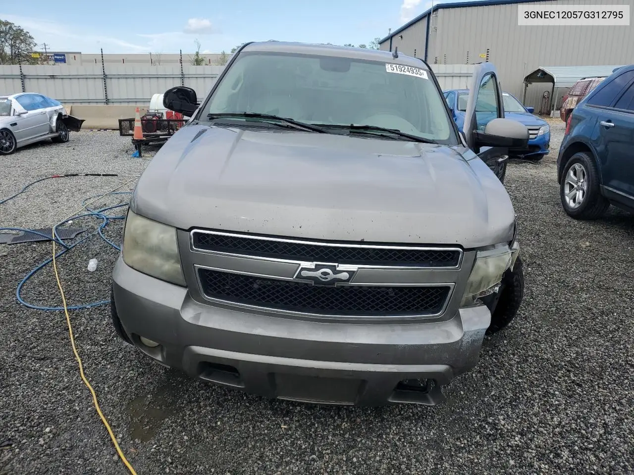 2007 Chevrolet Avalanche C1500 VIN: 3GNEC12057G312795 Lot: 51924935