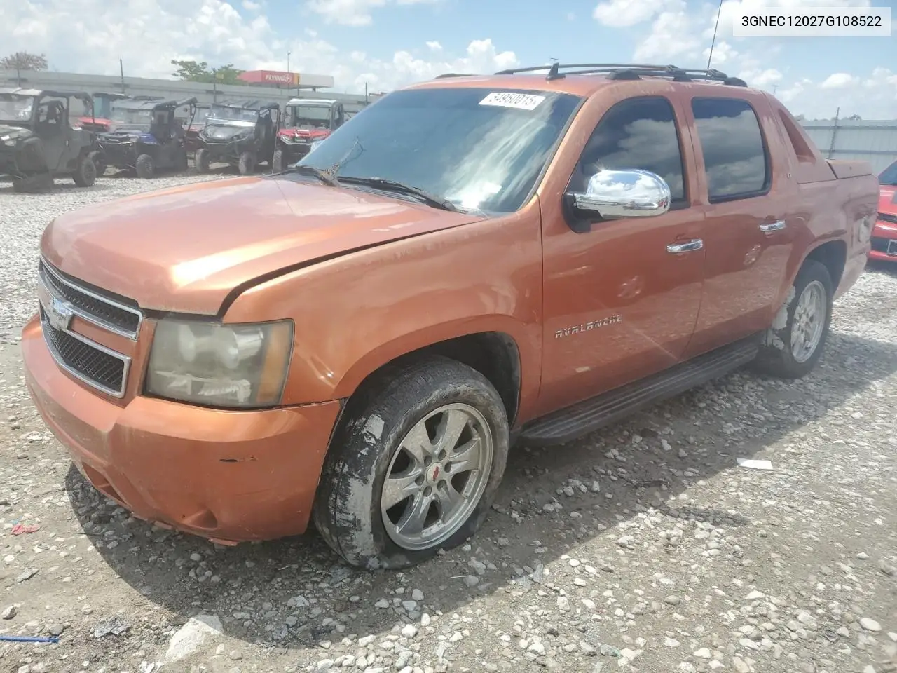 2007 Chevrolet Avalanche C1500 VIN: 3GNEC12027G108522 Lot: 54950015