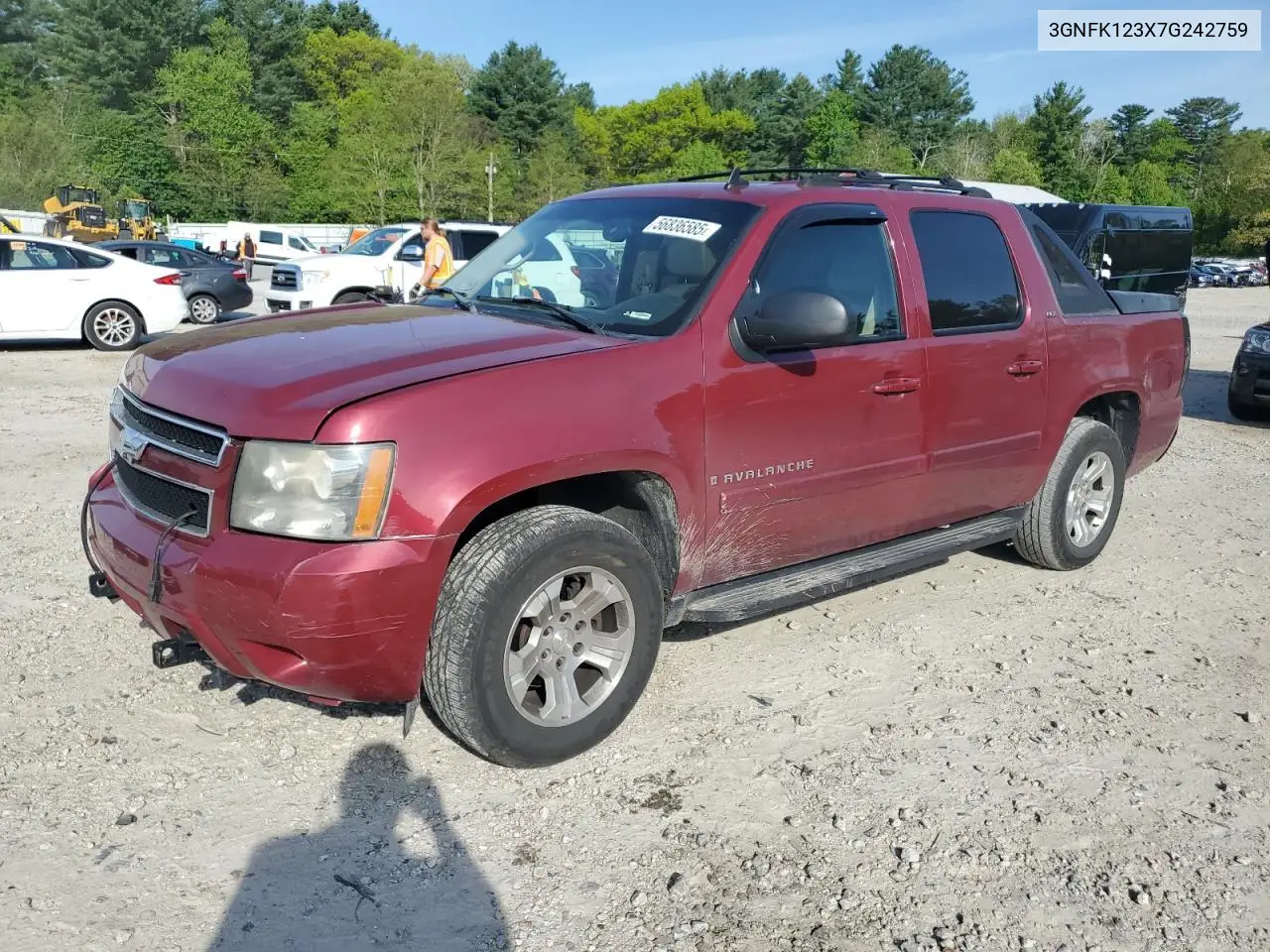 2007 Chevrolet Avalanche K1500 VIN: 3GNFK123X7G242759 Lot: 56836585