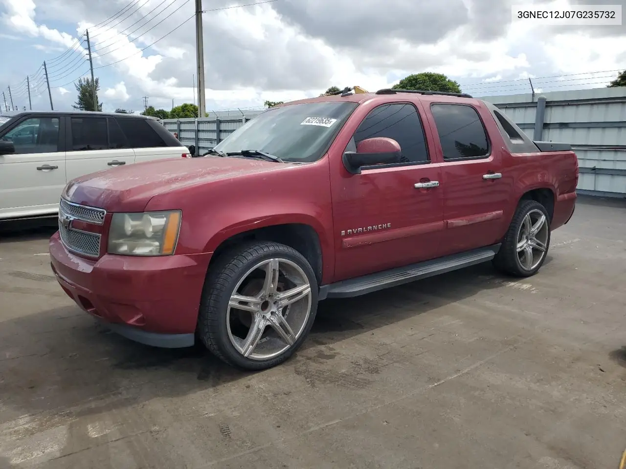 2007 Chevrolet Avalanche C1500 VIN: 3GNEC12J07G235732 Lot: 62219635