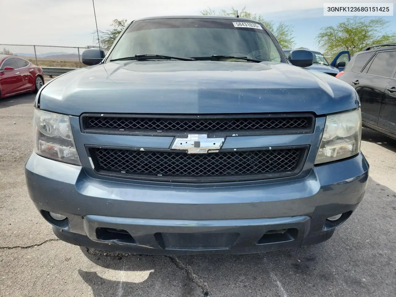 2008 Chevrolet Avalanche K1500 VIN: 3GNFK12368G151425 Lot: 58431035