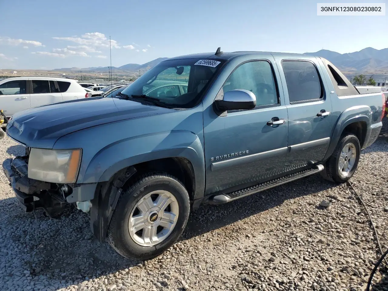 2008 Chevrolet Avalanche K1500 VIN: 3GNFK12308G230802 Lot: 62599685