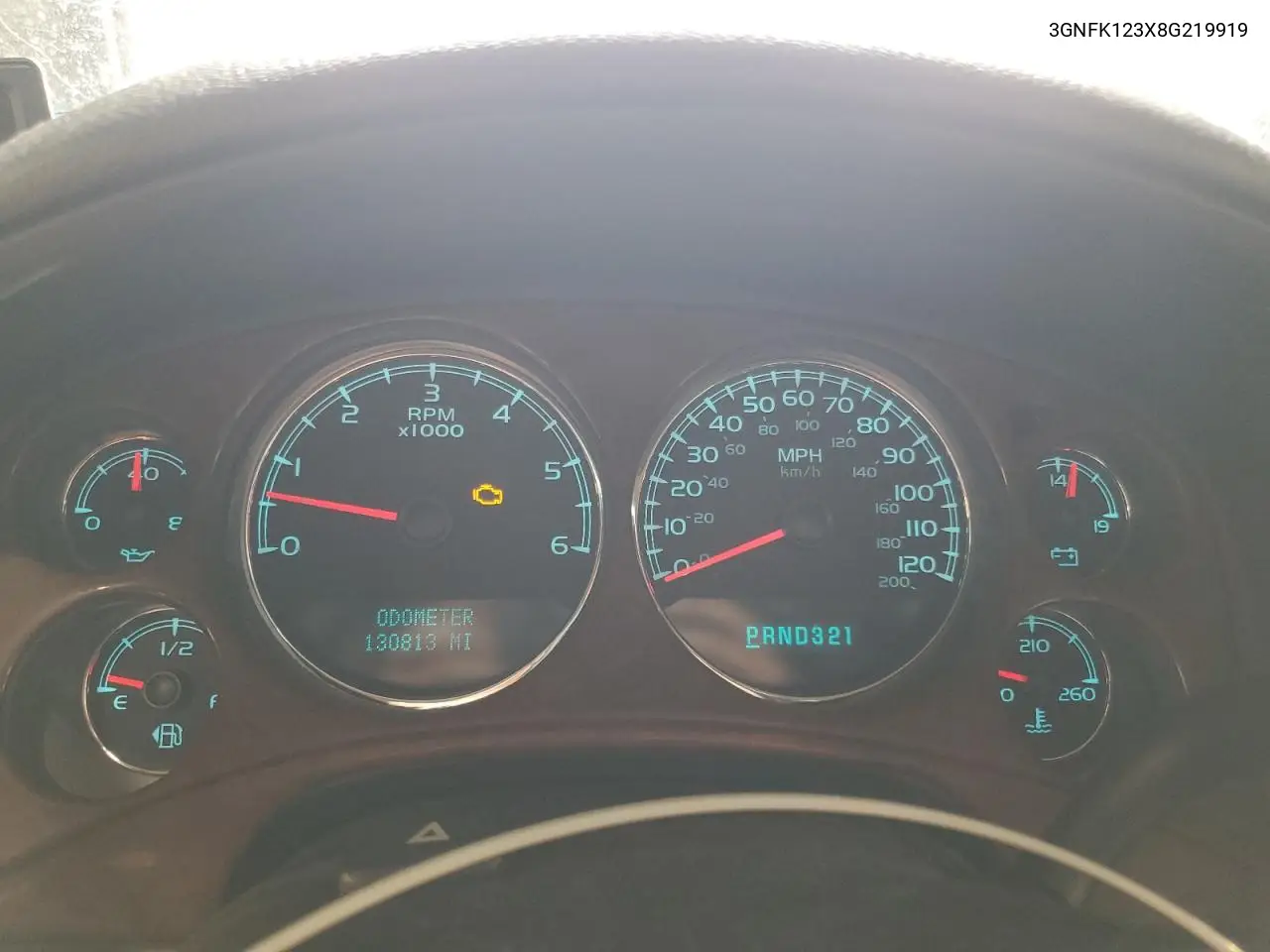 2008 Chevrolet Avalanche K1500 VIN: 3GNFK123X8G219919 Lot: 62934495