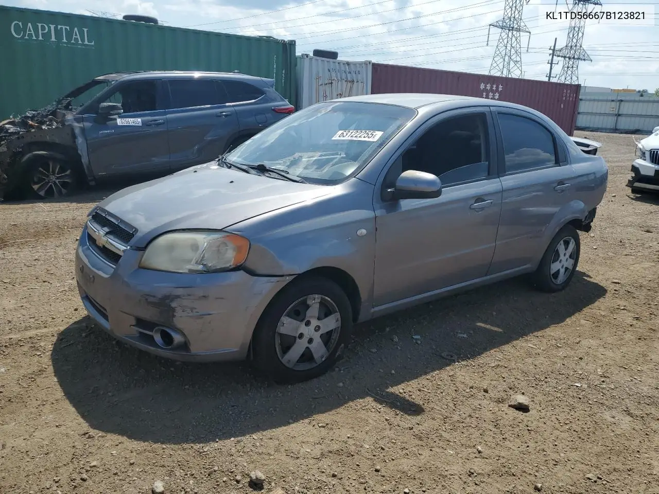 2007 Chevrolet Aveo Base VIN: KL1TD56667B123821 Lot: 63122255