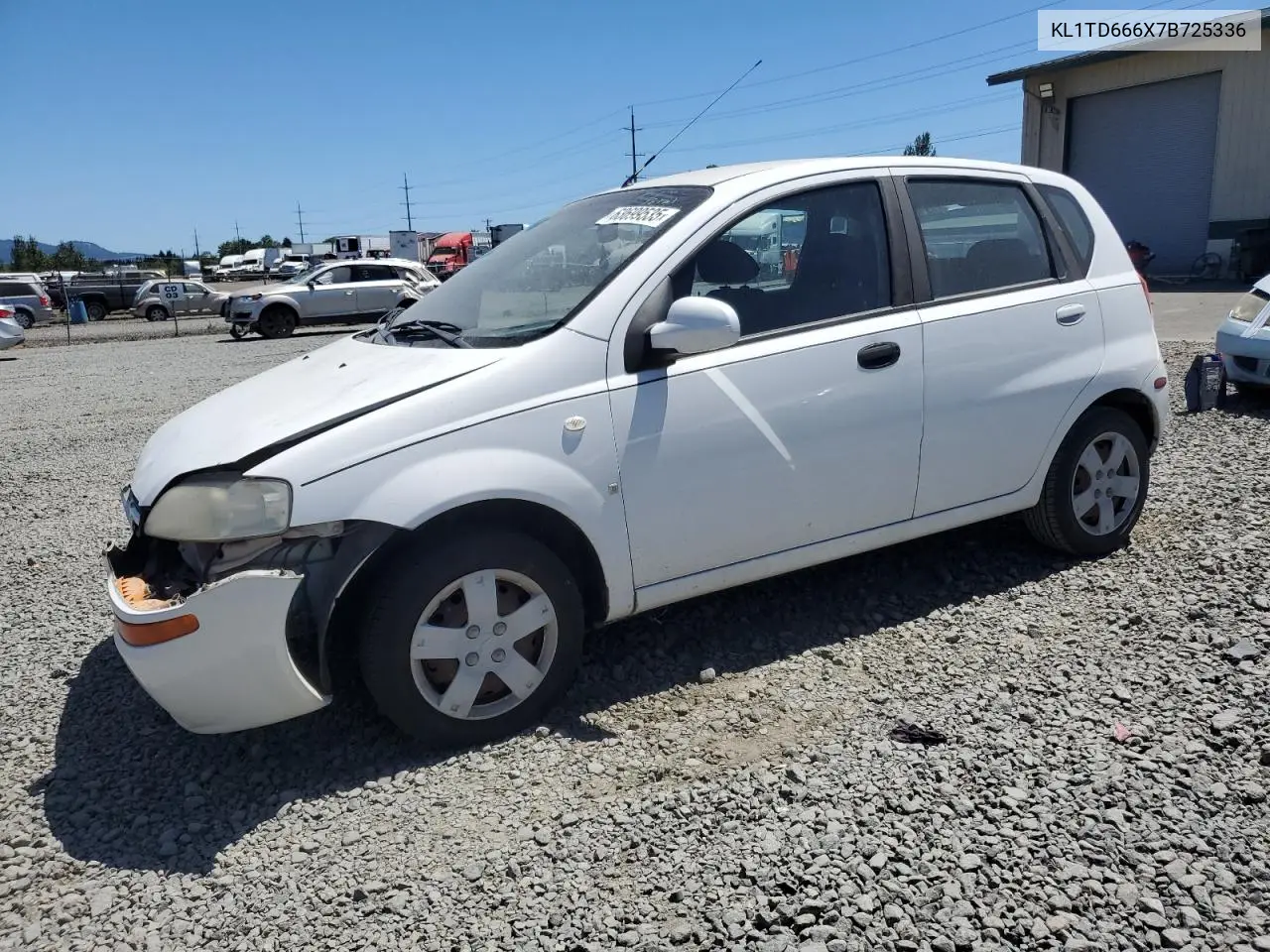 2007 Chevrolet Aveo Base VIN: KL1TD666X7B725336 Lot: 63699535