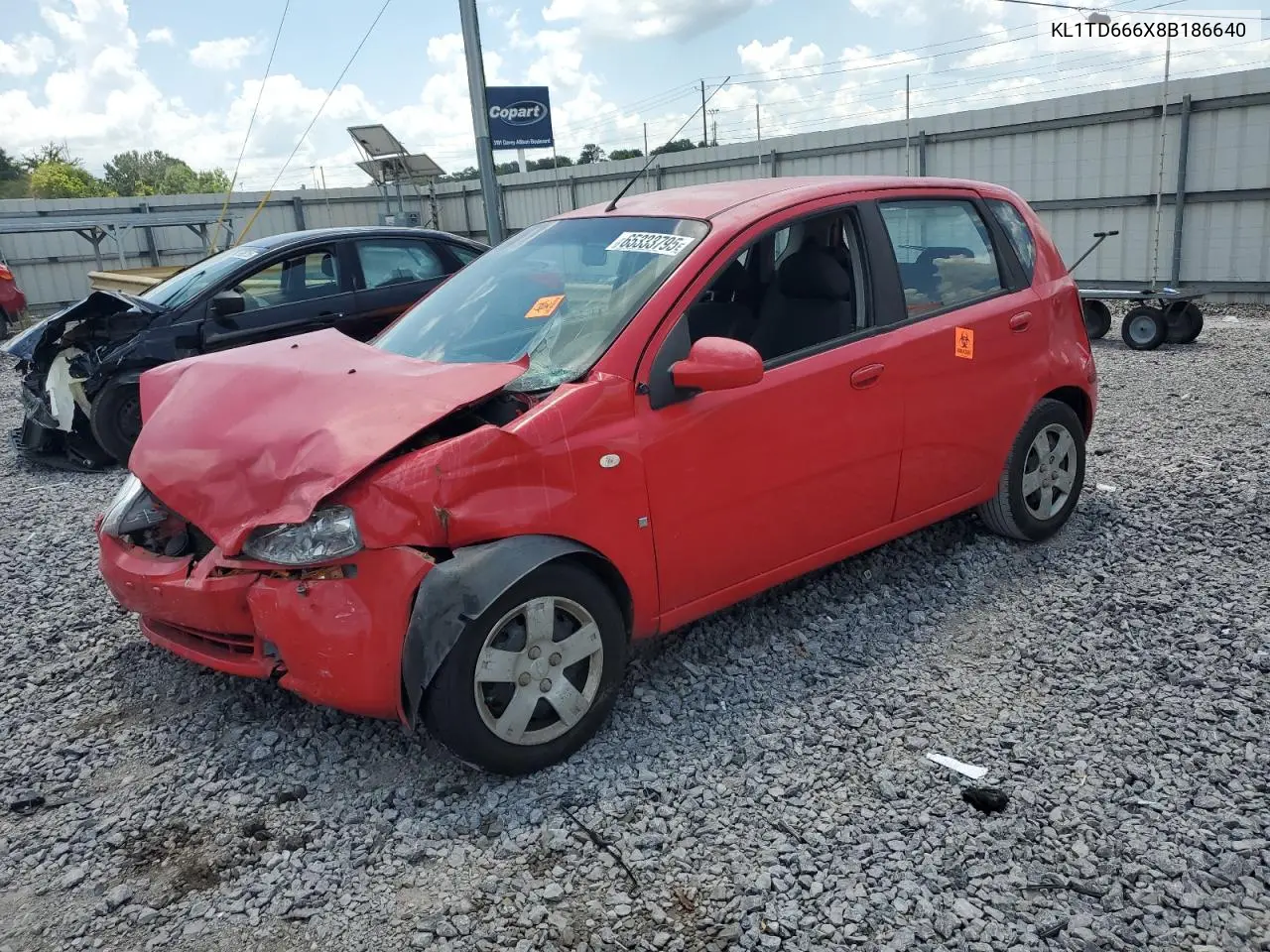 2008 Chevrolet Aveo Base VIN: KL1TD666X8B186640 Lot: 65333795