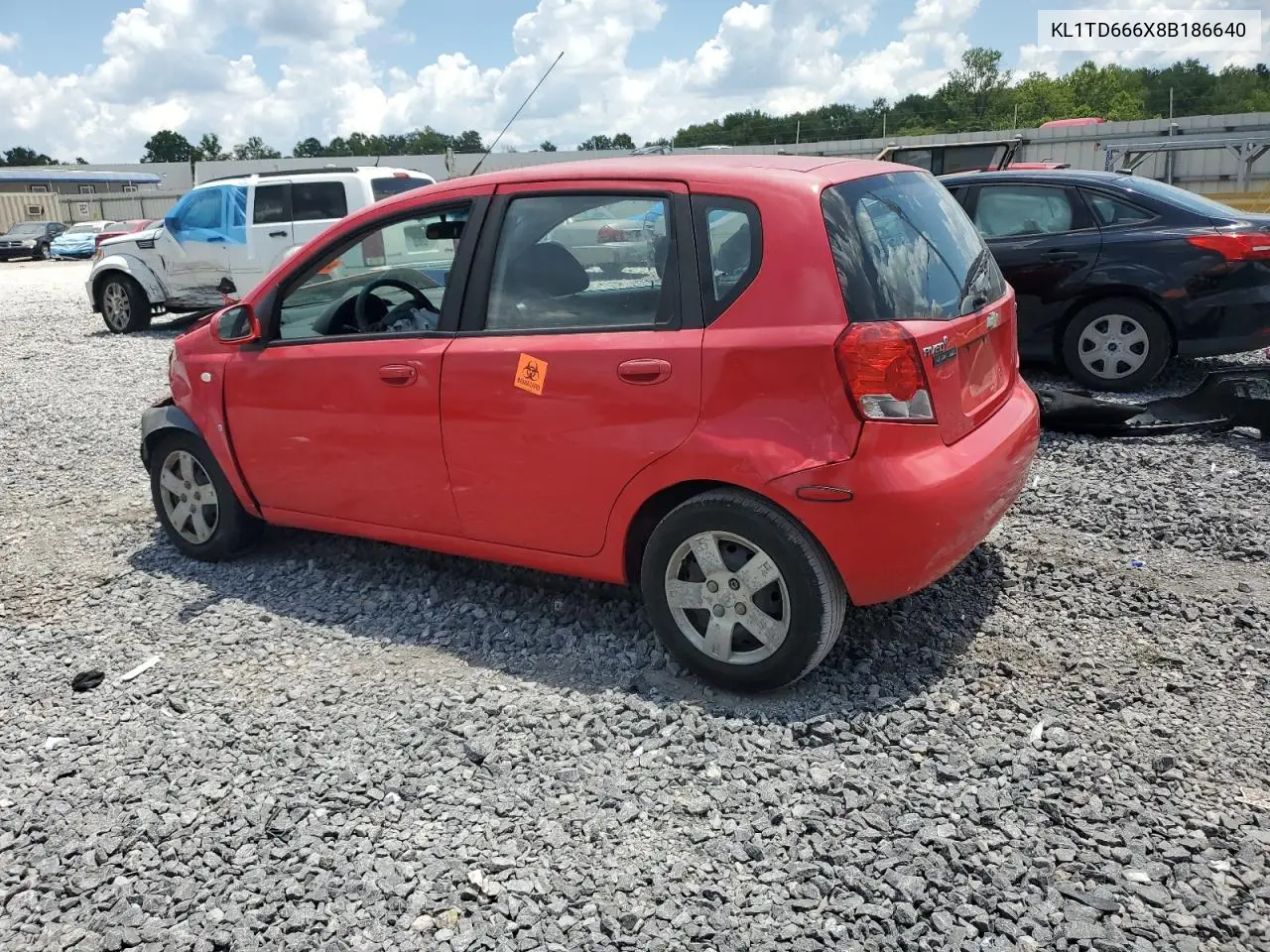 2008 Chevrolet Aveo Base VIN: KL1TD666X8B186640 Lot: 65333795