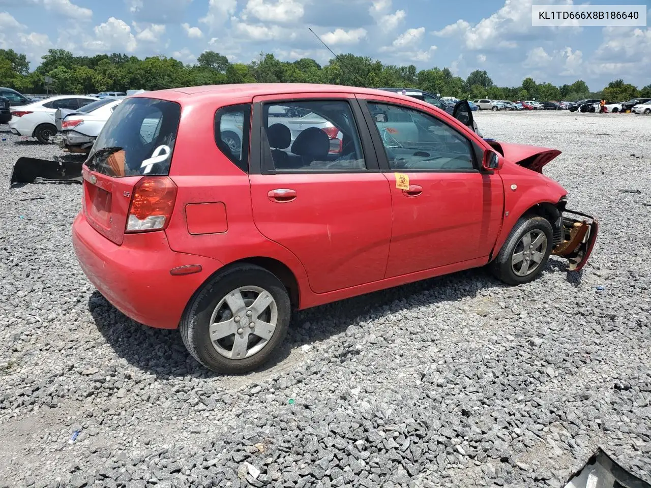 2008 Chevrolet Aveo Base VIN: KL1TD666X8B186640 Lot: 65333795