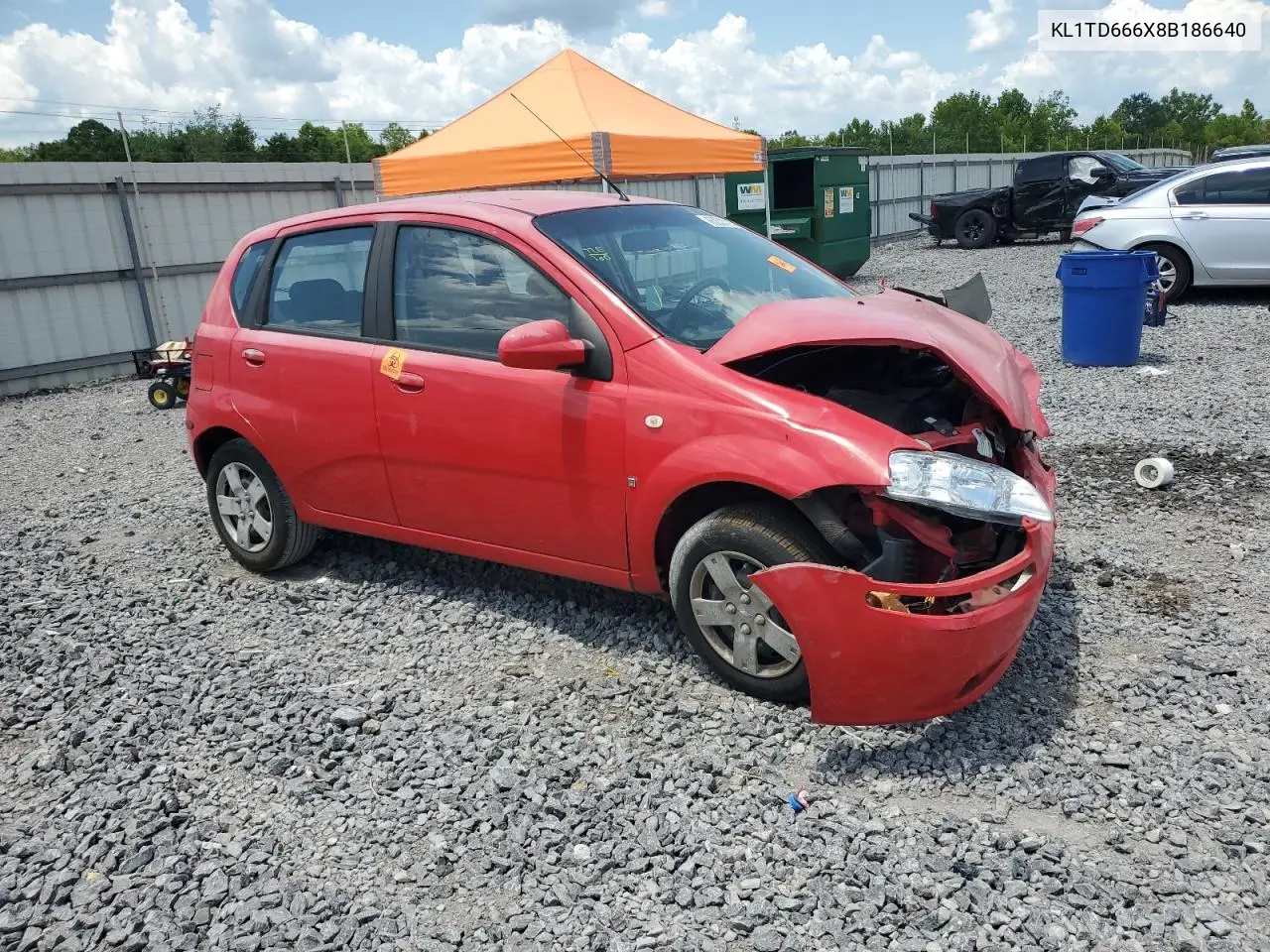 2008 Chevrolet Aveo Base VIN: KL1TD666X8B186640 Lot: 65333795