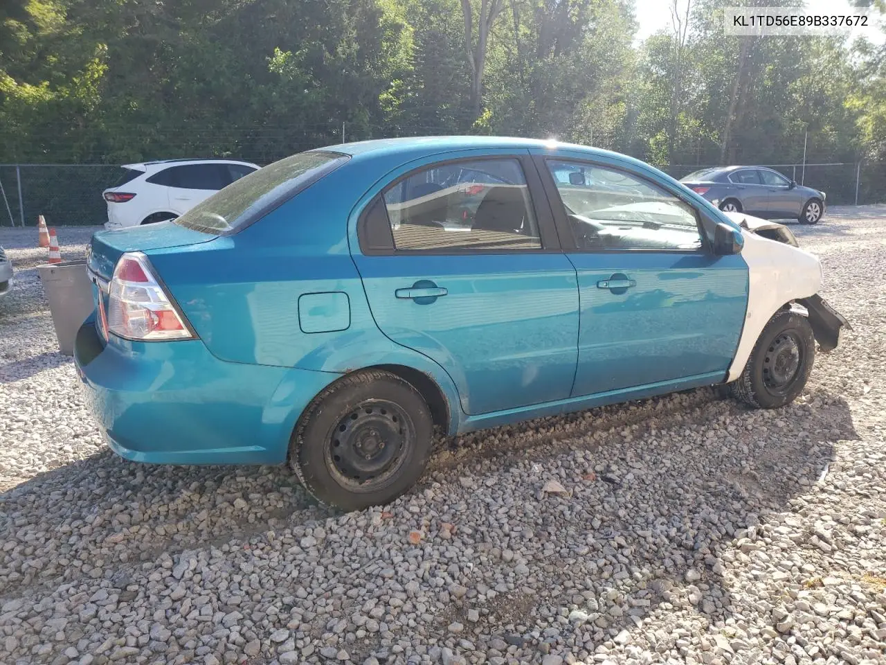 2009 Chevrolet Aveo Ls VIN: KL1TD56E89B337672 Lot: 66008325