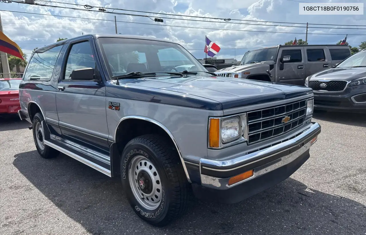 1985 Chevrolet Blazer S10 VIN: 1G8CT18B0F0190756 Lot: 62219885