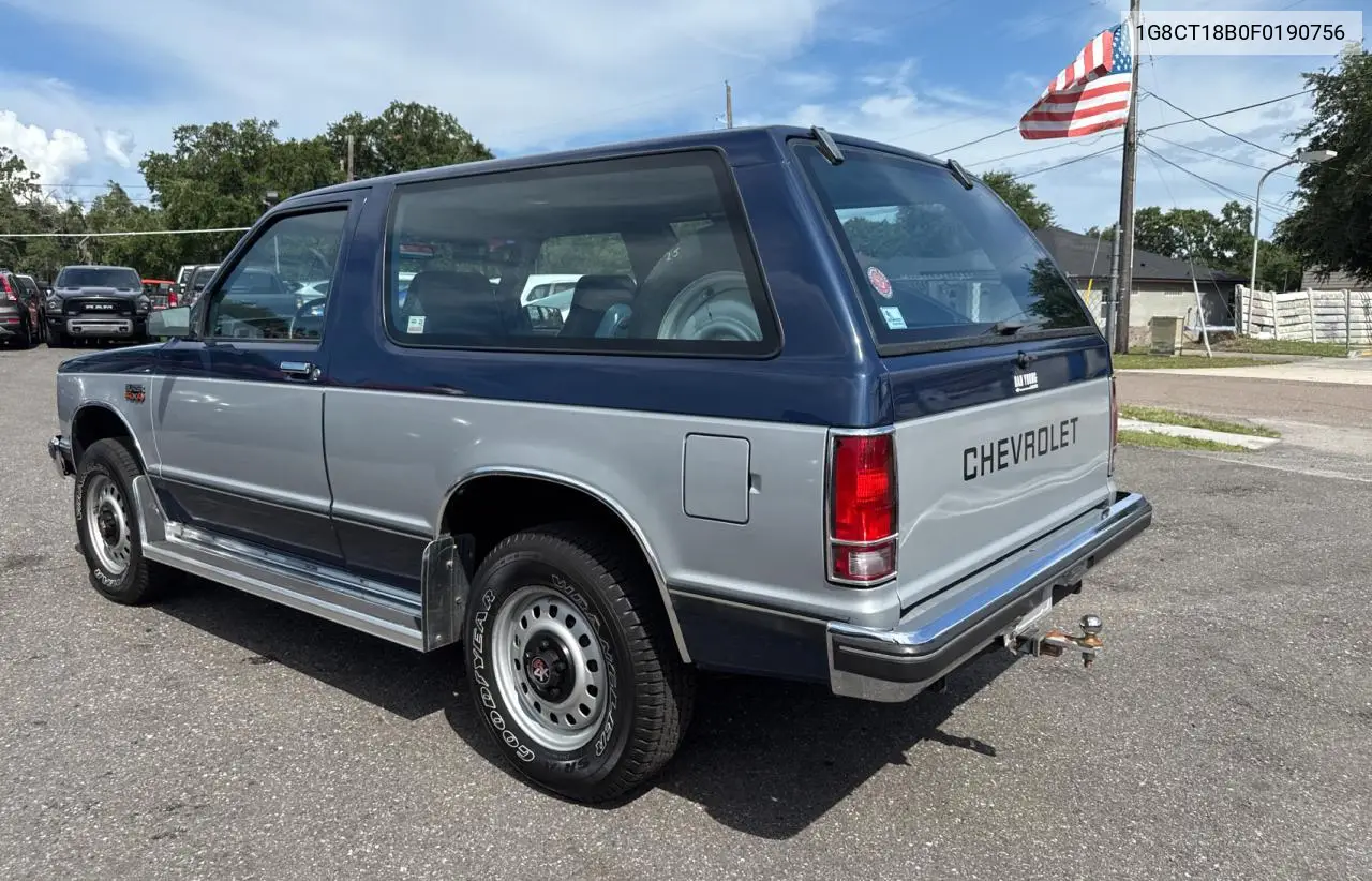 1985 Chevrolet Blazer S10 VIN: 1G8CT18B0F0190756 Lot: 62219885